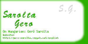 sarolta gero business card